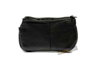 Ladies Black Leather 2 zips Key holder Money Coin purse  