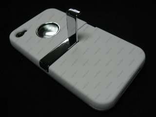 DELUXE WHITE CASE COVER W/CHROME FOR iPhone 4 4G H57  