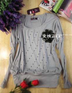Korean Women Bat Long Sleeve T shirt Top 3 Sizes 0729  