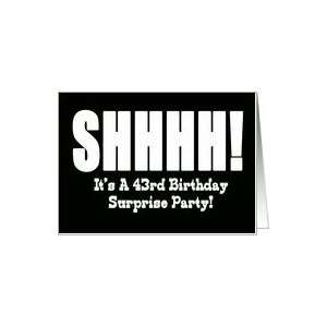  43rd Birthday Surprise Party Invitation Card: Toys & Games