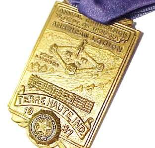 1937 American Legion Convention Medal, Terre Haute, IN  