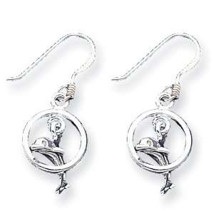  Sterling Silver Dolphin Earrings: Jewelry