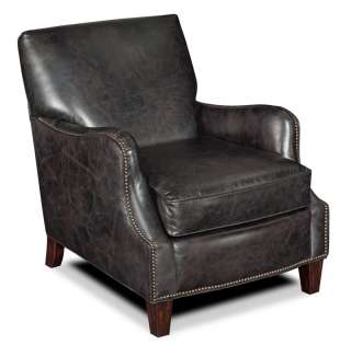 Charcoal Leather Contemporary Arm Chair  
