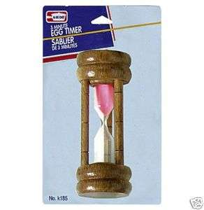 LOT OF 3 HOURGLASS 3 MINUTE TIMER WITH PINK SAND TIMER  