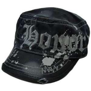   Hat Cap Paint Rip Distress Small Fitted Black Gray