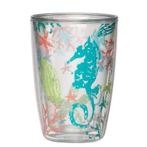  Sea Breeze Seahorse Coral Insulated Tumblers 16 oz S/4 