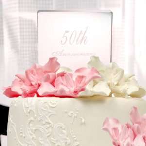   Keepsake: 50th Wedding Anniversary Acrylic Cake Topper: Home & Kitchen