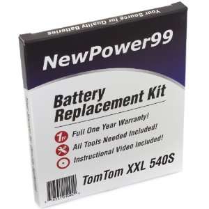  Battery Replacement Kit for TomTom XXL 540S with 