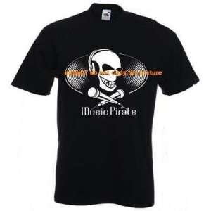  Music DJ Pirat Skull T Shirt party Shirt Black XL 