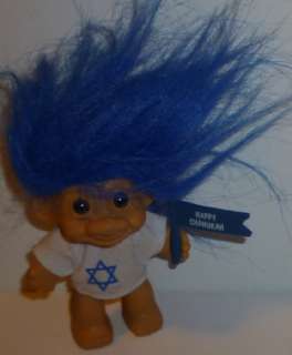 Russ TROLL Doll JEWISH with sign HAPPY CHANUKAH 3.5  