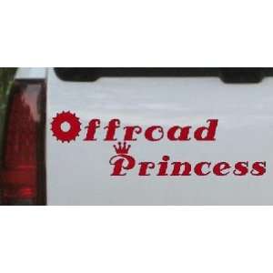 Offroad Princess Off Road Car Window Wall Laptop Decal Sticker    Red 