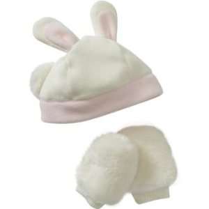  Old Navy Bunny Fleece Snow Hat and Mittens 4t 5t Baby
