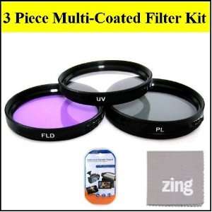 52mm Multi Coated 3 Piece Filter Kit (UV CPL FLD) For Canon EF S 60mm 