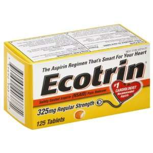  Ecotrin Aspirin, 325 mg, Regular Strength, Tablets 125 