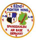 USAF PATCH, 52ND FIGHTER WING, SPANGDAHLEM AB GERMANY Y