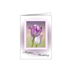  62nd Birthday ~ Pink Ribbon Tulips Card Toys & Games