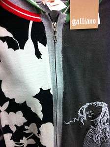 NWT! $1270 JOHN GALLIANO Gorgeous Sweatshirt hoodies Jacket 40US 