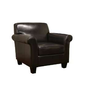  Atticus Black Brown Faux Leather Modern Club Chair: Home 