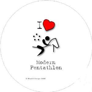  I Love Modern Pentathlon 2.25 inch (6cm) Square Sticker 