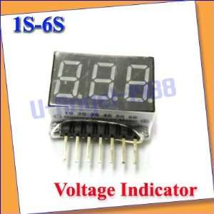  1s 6s lipo battery voltage indicator checker tester+: Toys 