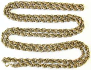 WOW 60 INCH LONG VINTAGE ORNATE METAL LINK COSTUME JEWELRY NECKLACE 