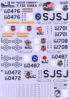Print Scale Decals 1/48 F 15E EAGLE 9 11 NEVER FORGET 1  