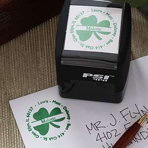  Irish Shamrock Return Address Self Inking Stamper: Office 