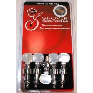  Grover 124C5 Pearl & Chrome Banjo Tuner Pegs: Musical 