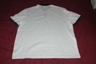 Lacoste Polo Classic Pique Shirt WHITE/BLUE STRIPES Size 7 Extra Large 