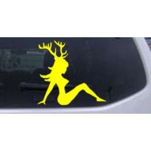  Yellow 16in X 15.5in    Sexy Chic Mud Flap Woman with Deer 