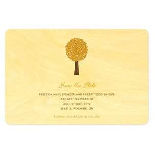  Elm Tree Save the Date   Real Wood Wedding Stationery 