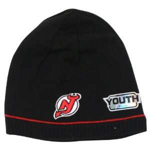   New Jersey Devils Ribbed Stripe Knit Beanie (YOUTH)