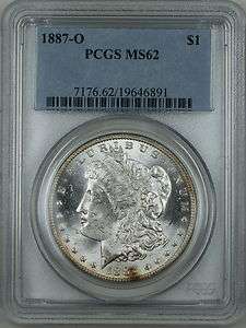 1887 O Morgan Silver Dollar Coin, PCGS MS 62, Better Coin, DFT  