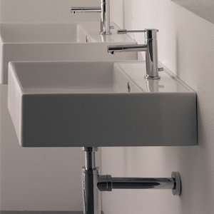  8031/R Square White Ceramic Wall Mounted or Vessel Sink 8031/R: Home