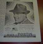 1938 Portis Mens Antique Yodeler Hat Ad