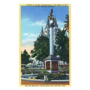  Salt Lake City, Utah, View of the Sea Gull Monument in Temple Block 