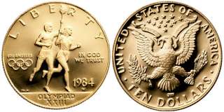 1984 D Olympic Gold Ten Dollar proof Rare  