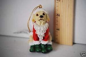 Yellow Lab Dog Christmas Figurine Santa NEW  