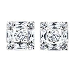   925 Quadra Cubic Zirconia Sterling Silver Earrings Willow Company