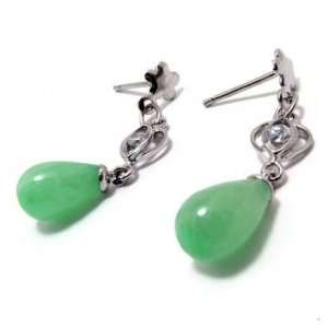  925 Silver Plated Jade Inlaid Earrings Set: Everything 