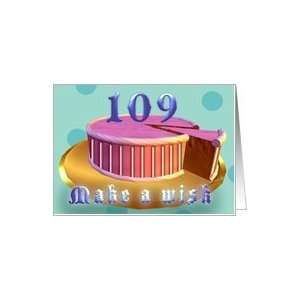   girl cake golden plate 109 years old birthday cake Card: Toys & Games