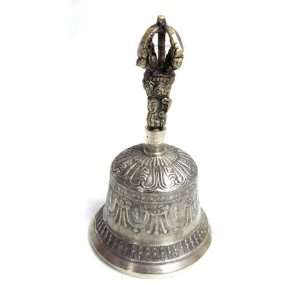  India Solid Brass Metal Hand Bell Worship Bells 5 High 