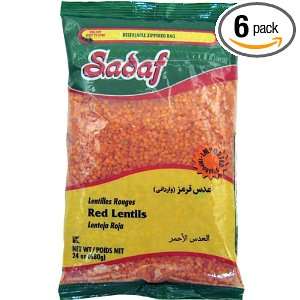 Sadaf Lentils Red, 24 Ounce (Pack of 6)  Grocery & Gourmet 