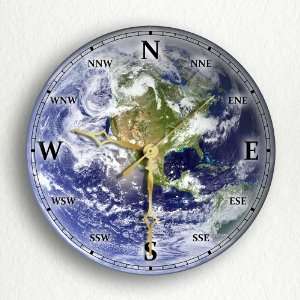  Earth Satellite Image 8 Silent Wall Clock: Home & Kitchen