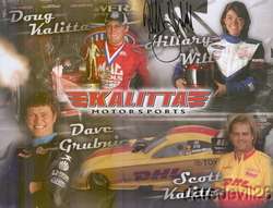 2008 Hillary Will signed Kalitta Motorsports NHRA postcard  