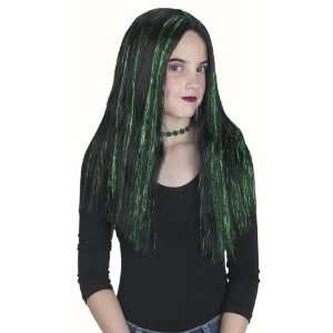  Girls Black & Green Witch Costume Wig: Toys & Games