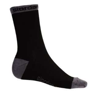   Wool Cycling Socks   Black w/ Grey Accents   GI SOCK WOOL BKGY Sports
