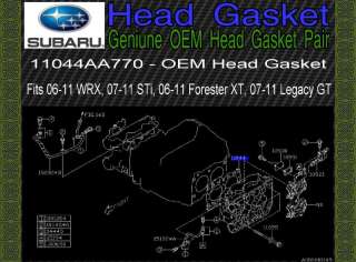 Genuine Subaru OEM Head Gasket Pair 06 11 WRX 07 11 STi 07 11 LGT 06 