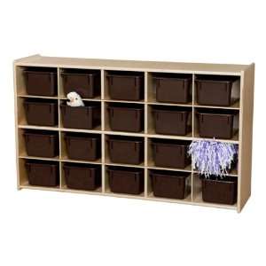   20 Tray Wooden Storage Unit Unassembled and with Chocolate Trays Baby