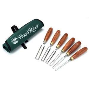  WoodRiver 6 Piece Chisel Set with Tool Roll: Home 